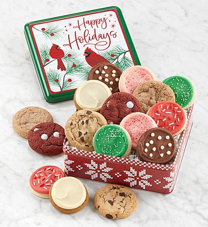 Traditional Happy Holidays Assorted Gift Tin